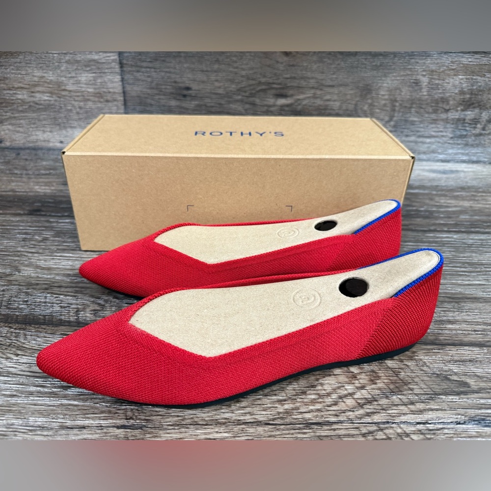 Rothy's‎ Pointy Toe Flat BRIGHT RED NEW SZ 7